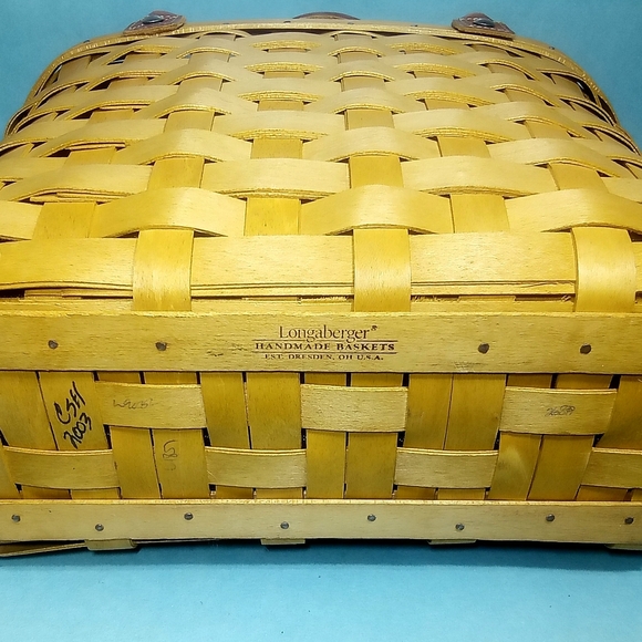 2003 LONGBERGER MEDIUM BASKET DENIM BOARDWALK PURSE - Picture 6 of 6